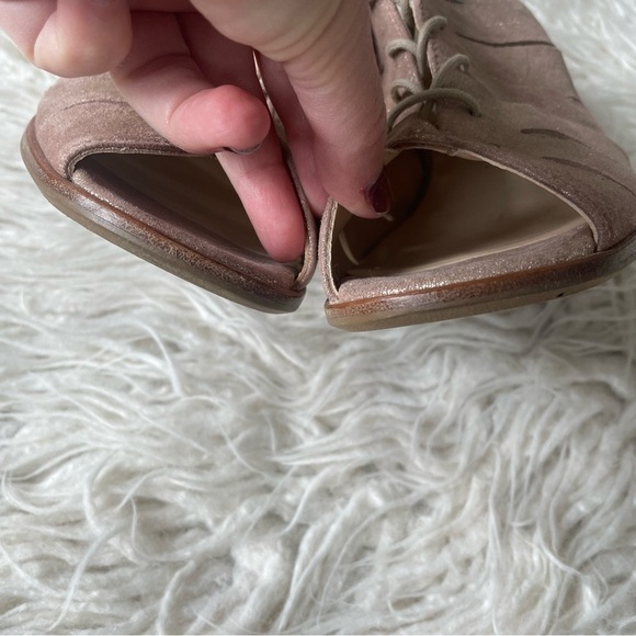 Paul Green Metallic Cayenne Blush Leather Cosmo Lace Up Open Toe Heeled Booties - Picture 7 of 10